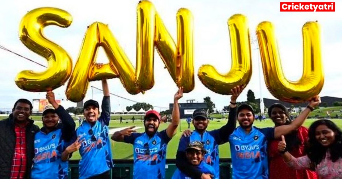 Sanju Samson's popularity was also seen in New Zealand, fans showed their love in a special way on the field