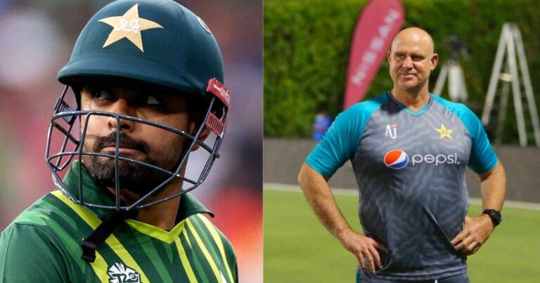 Pakistan coach Matthew Hayden reacts to captain Babar Azam's poor form