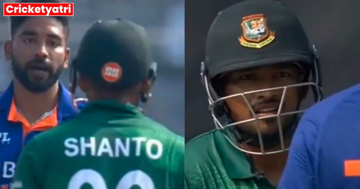 Mohammad Siraj was seen sledding Bangladeshi batsman Najmul Hossain Shanto, watch video