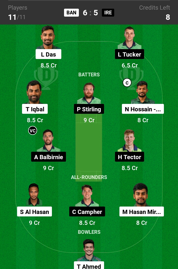 Ban Vs Ire Dream11 Prediction In Hindi ये टीम जीता सकती है लाखों रुपए