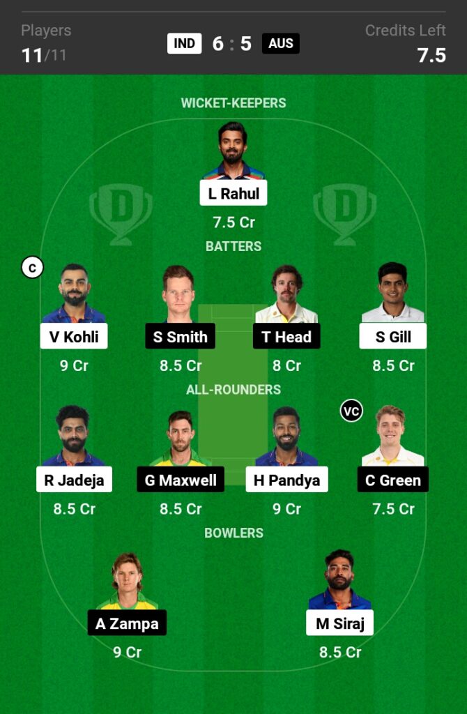 IND vs AUS Dream11 Prediction in Hindi