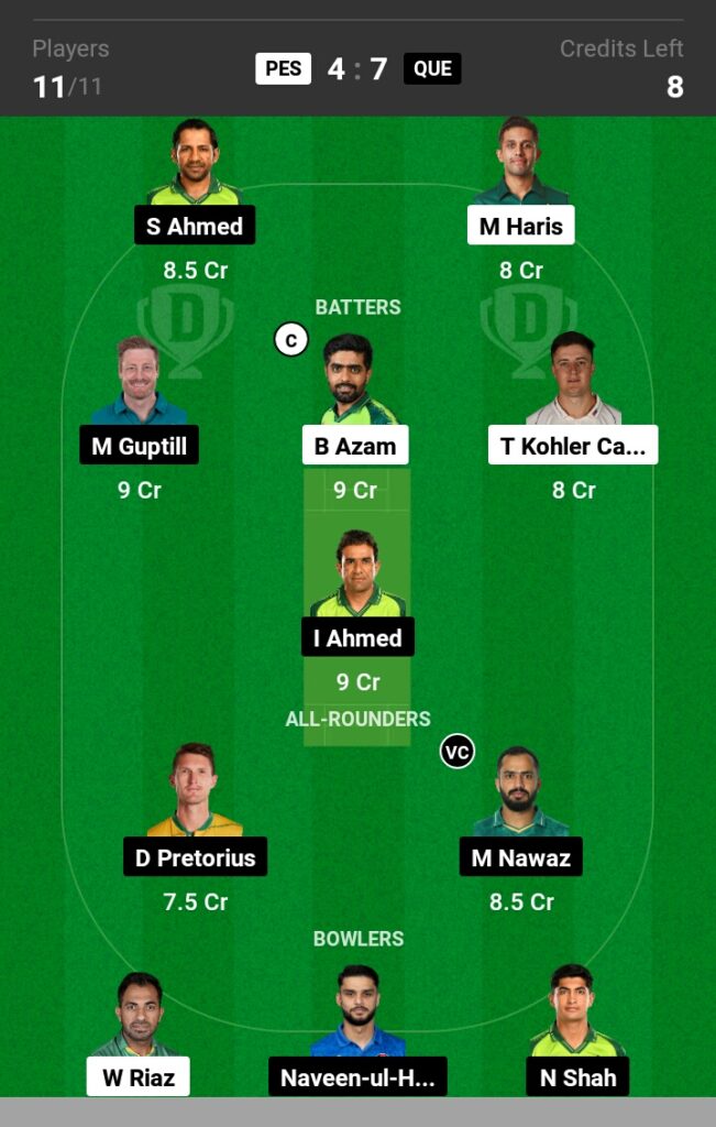 PSZ vs QTG Dream11 Prediction in Hindi,