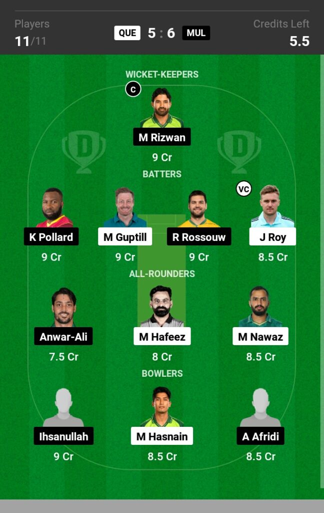 QTG vs MS Dream11 Prediction in Hindi