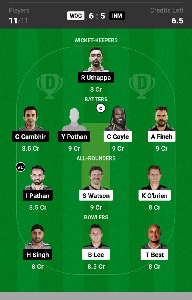 WGS vs IMH Dream11 Prediction in Hindi