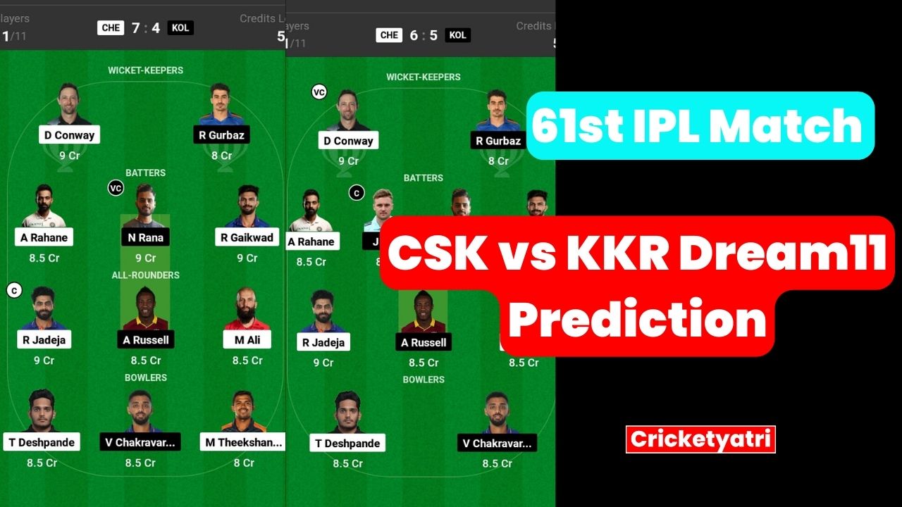CSK vs KKR Dream11 Prediction in Hindi