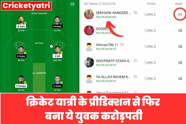 Dream 11 Winner 26 May