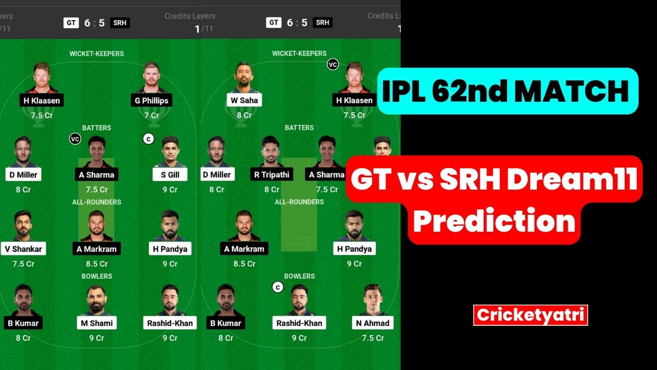 GT vs SRH Dream11 Prediction in Hindi