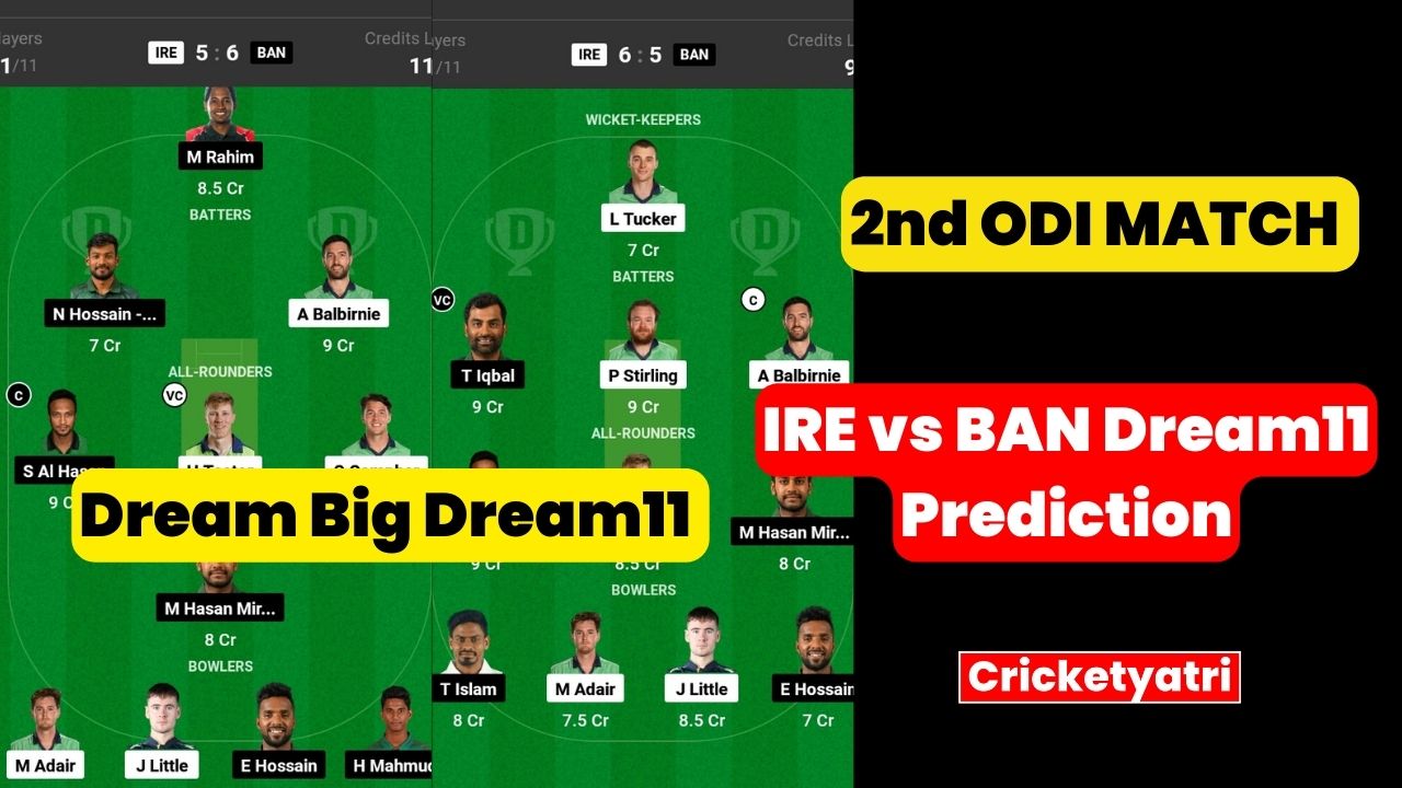 IRE vs BAN Dream11 Prediction in Hindi