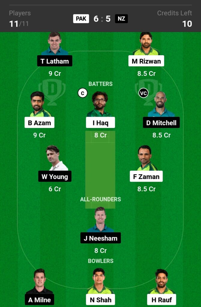 PAK vs NZ Dream11 Prediction in Hindi