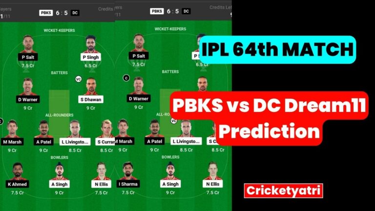 PBKS vs DC Dream11 Prediction in Hindi