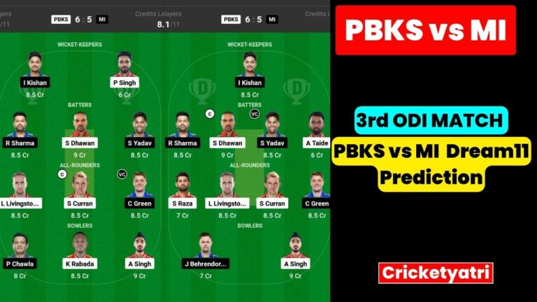 PBKS vs MI Dream11 Prediction