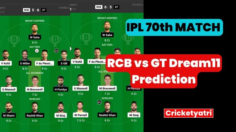 RCB vs GT Dream11 Prediction in Hindi