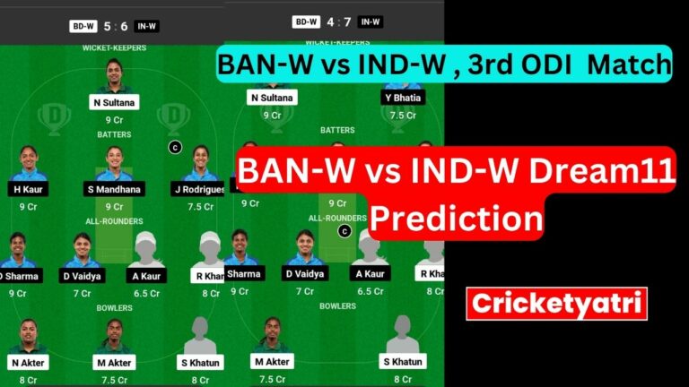 BAN-W vs IND-W Dream11 Prediction in Hindi