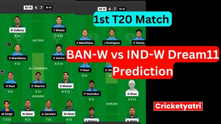 BAN-W vs IND-W Dream11 Prediction in Hindi