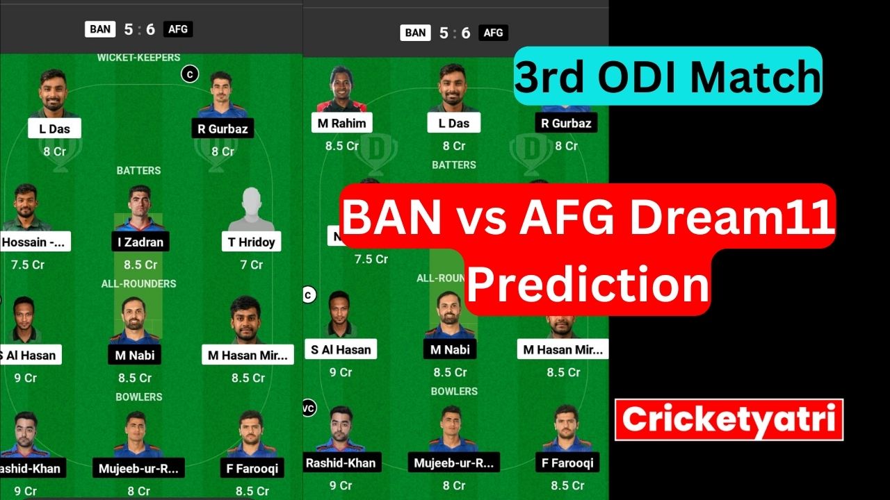 BAN vs AFG Dream11 Prediction in Hindi