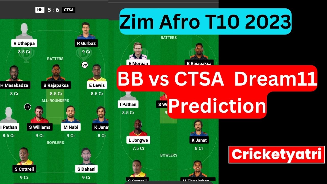 BB vs CTSA Dream11 Prediction in Hindi