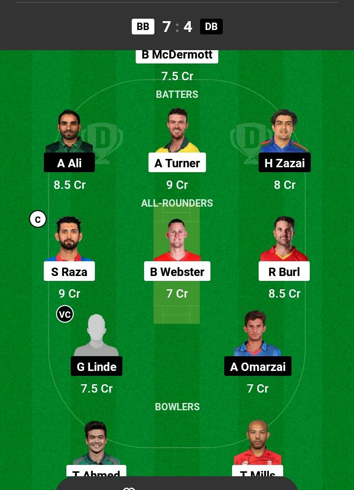 BB vs DB Dream11 Prediction in Hindi