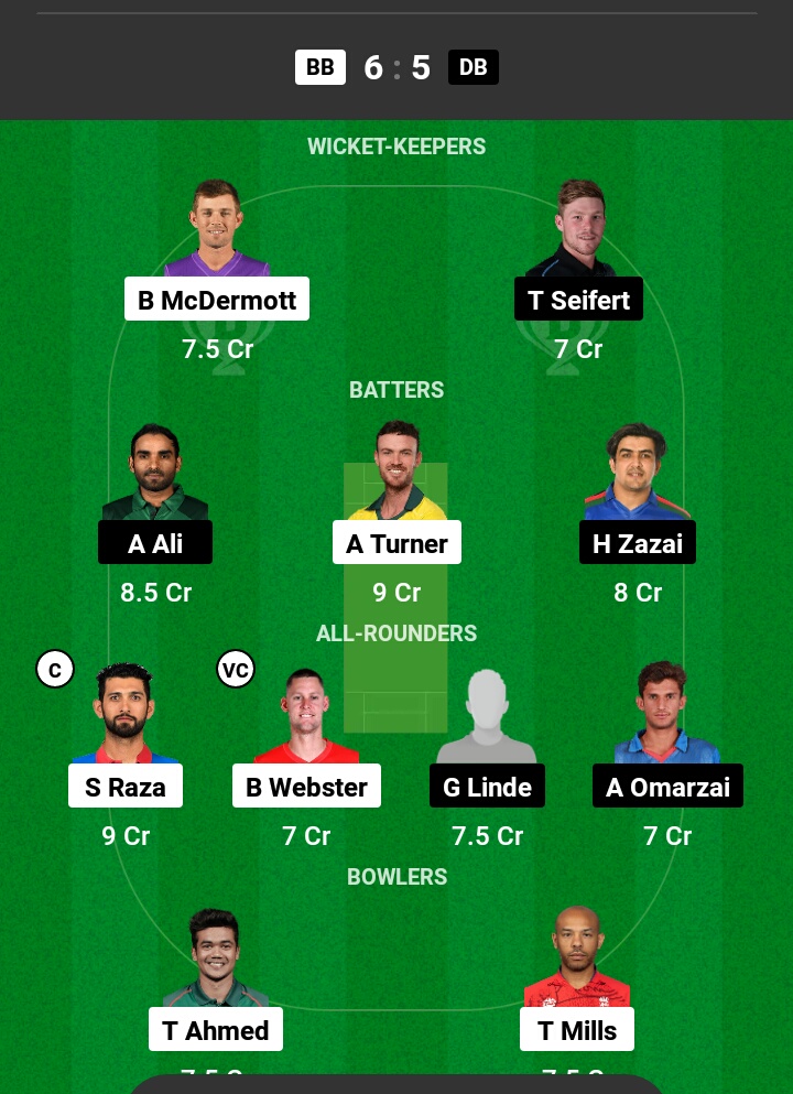 BB vs DB Dream11 Prediction in Hindi