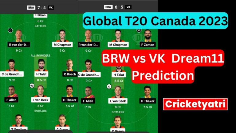 BRW vs VK Dream11 Prediction in Hindi