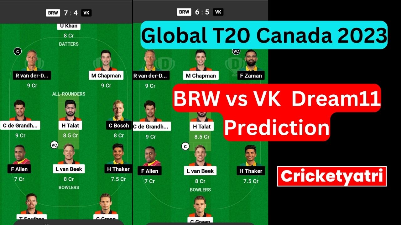 BRW vs VK Dream11 Prediction in Hindi