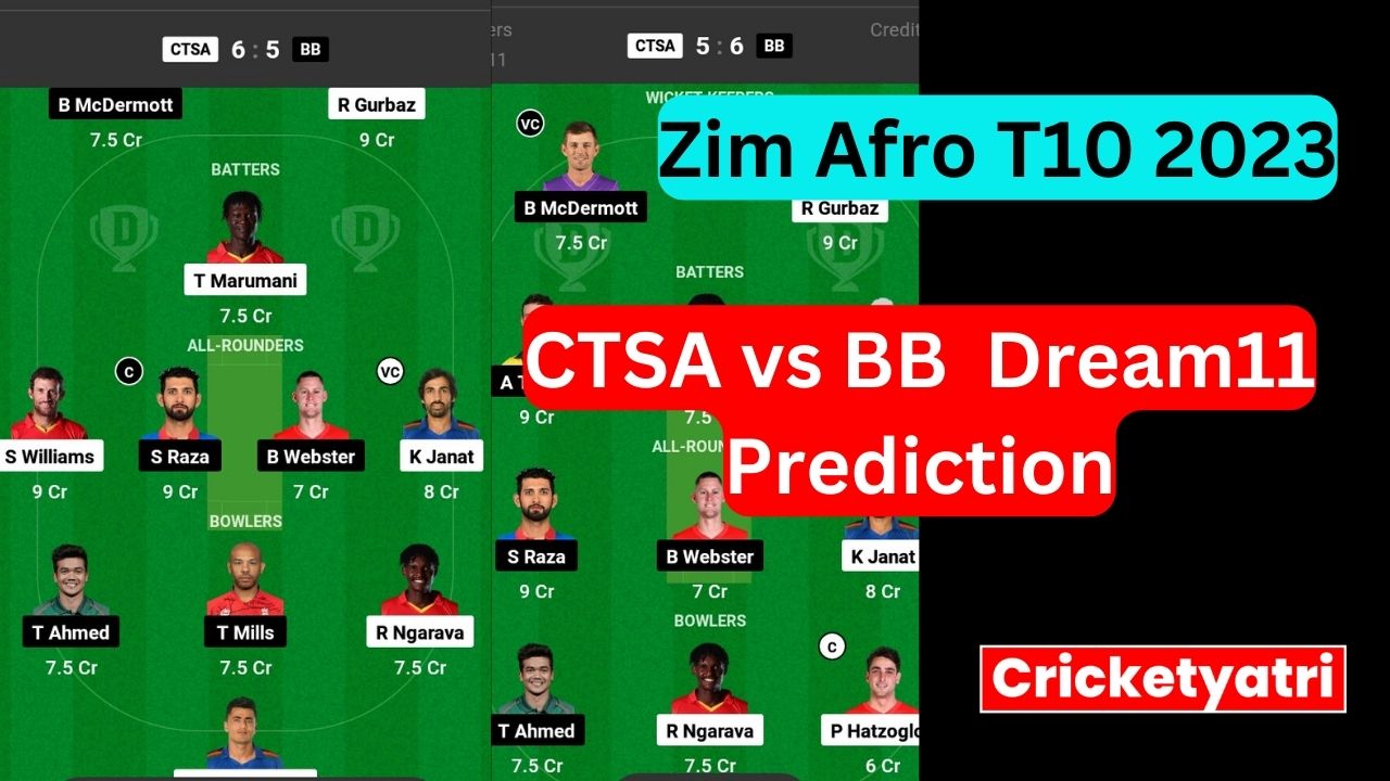 CTSA vs BB  Dream11 Prediction in Hindi