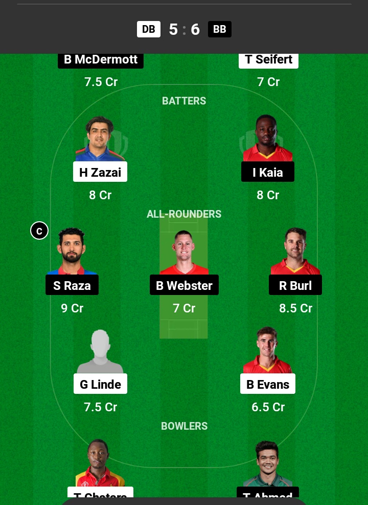 DB vs BB Dream11 Prediction in Hindi