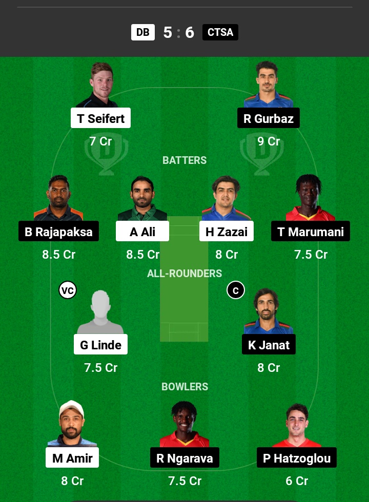 DB vs CTSA  Dream11 Prediction in Hindi