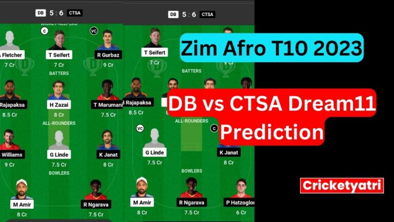 DB vs CTSA  Dream11 Prediction in Hindi