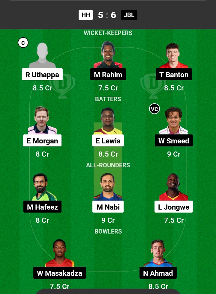 HH vs JBL Dream11 Prediction in Hindi