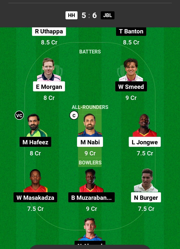 HH vs JBL Dream11 Prediction in Hindi