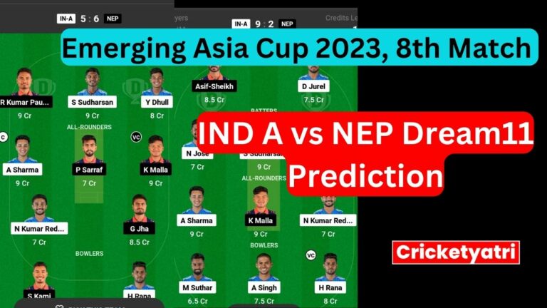 IND A vs NEP Dream11 Prediction in Hindi