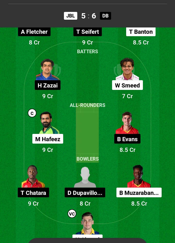 JBL vs DB Dream11 Prediction in Hindi