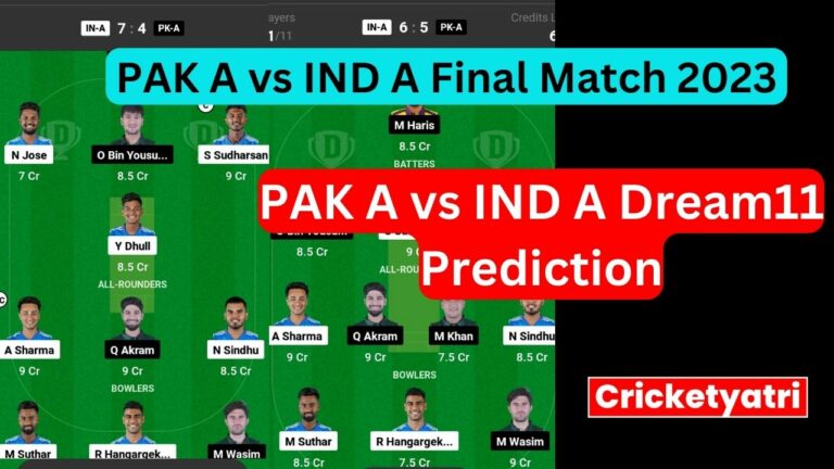 PAK A vs IND A Dream11 Prediction in Hindi