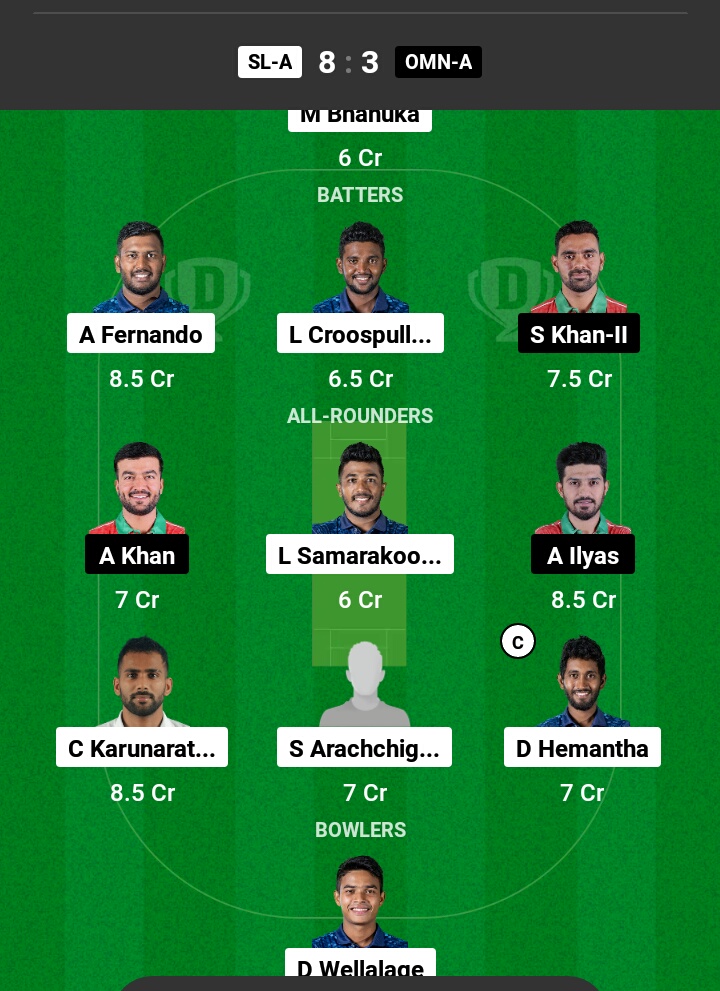 SL A vs OMN A Dream11 Prediction in Hindi