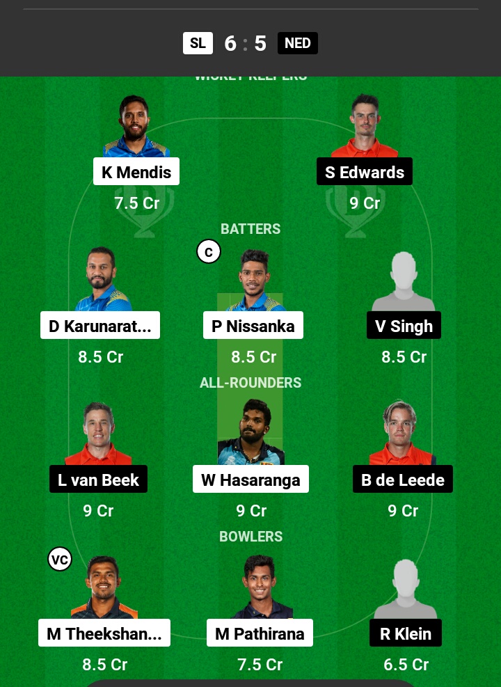 SL vs NED Dream11 Prediction in Hindi