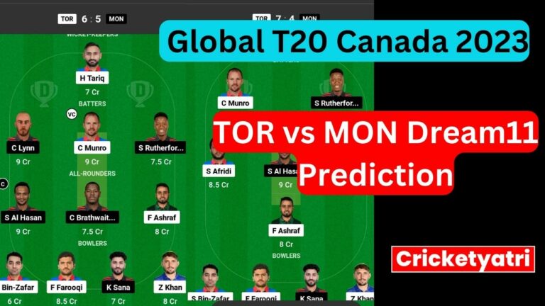 TOR vs MON Dream11 Prediction in Hindi