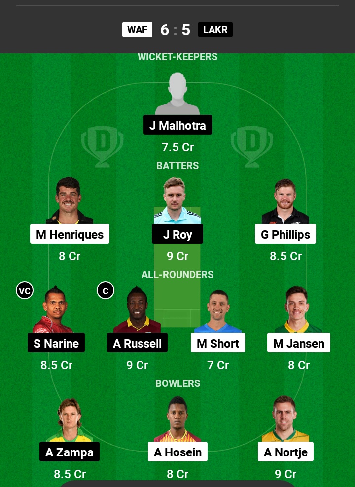 WAF vs LAKR Dream11 Prediction in Hindi