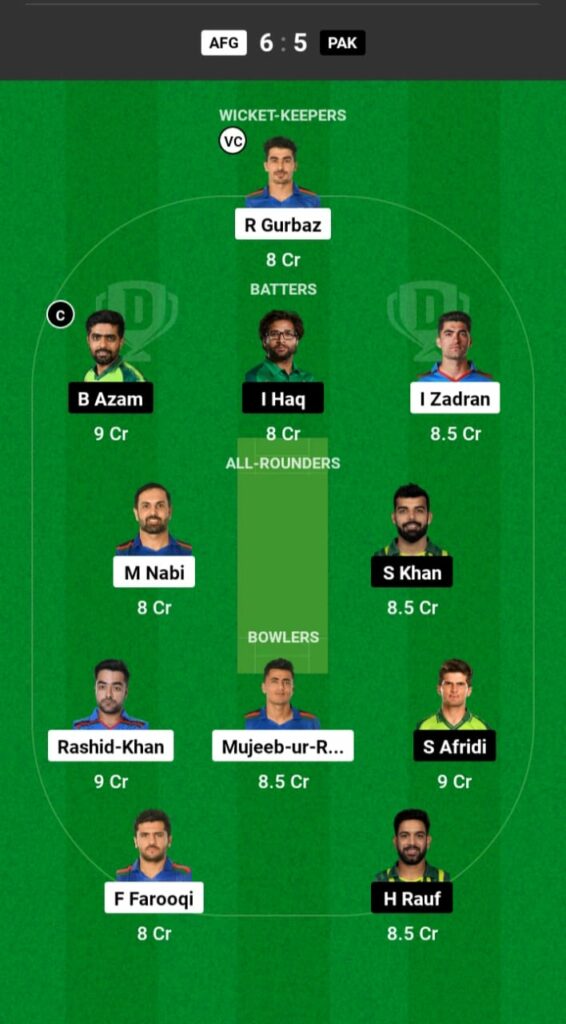 AFG vs PAK Dream11