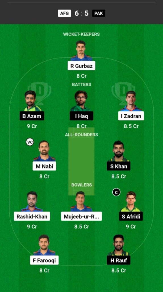 AFG vs PAK Dream11