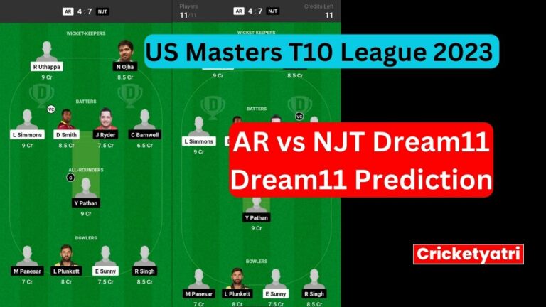 AR vs NJT Dream11