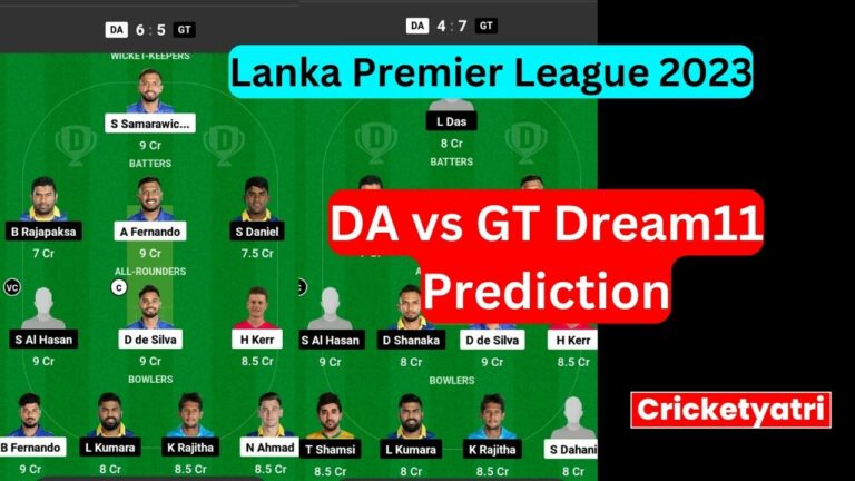 DA vs GT Dream11 Prediction in Hindi