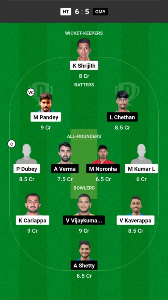 HB vs GM Dream11