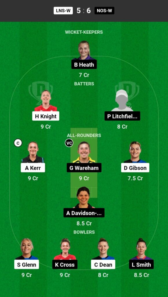 LNS-W vs NOS-W Dream11