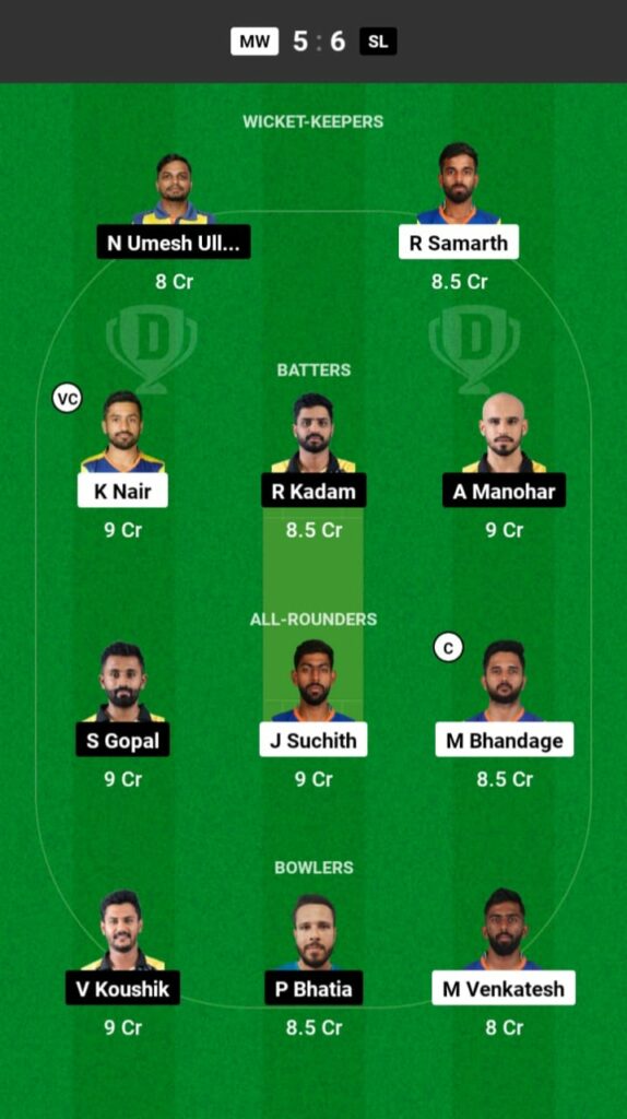 MS vs SL Dream11