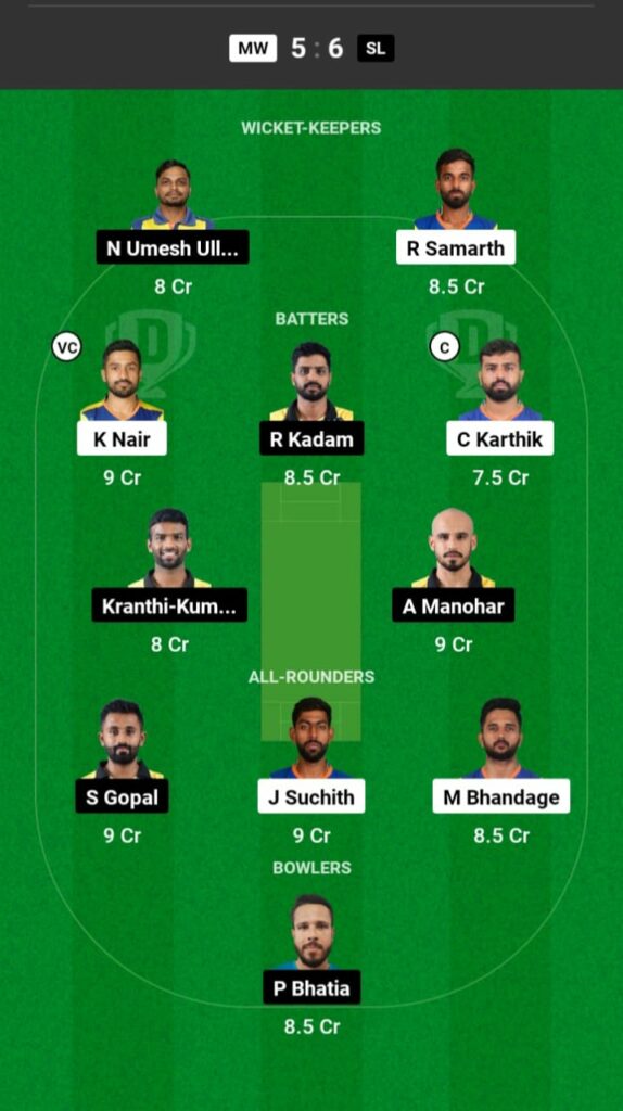 MS vs SL Dream11