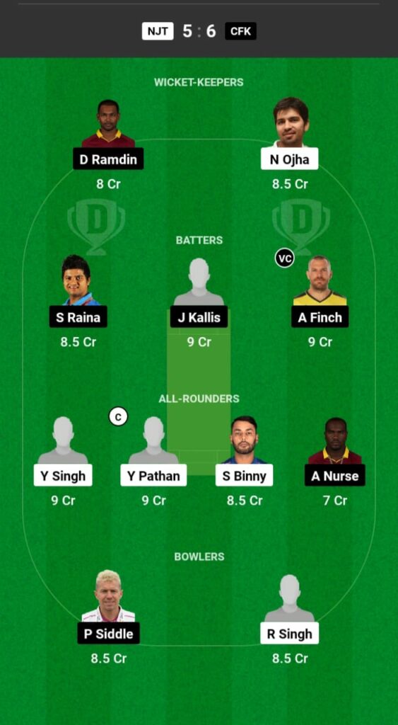 NJT vs CFK Dream11