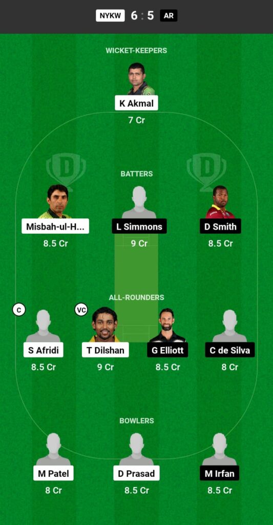 NYKW vs AR Dream11