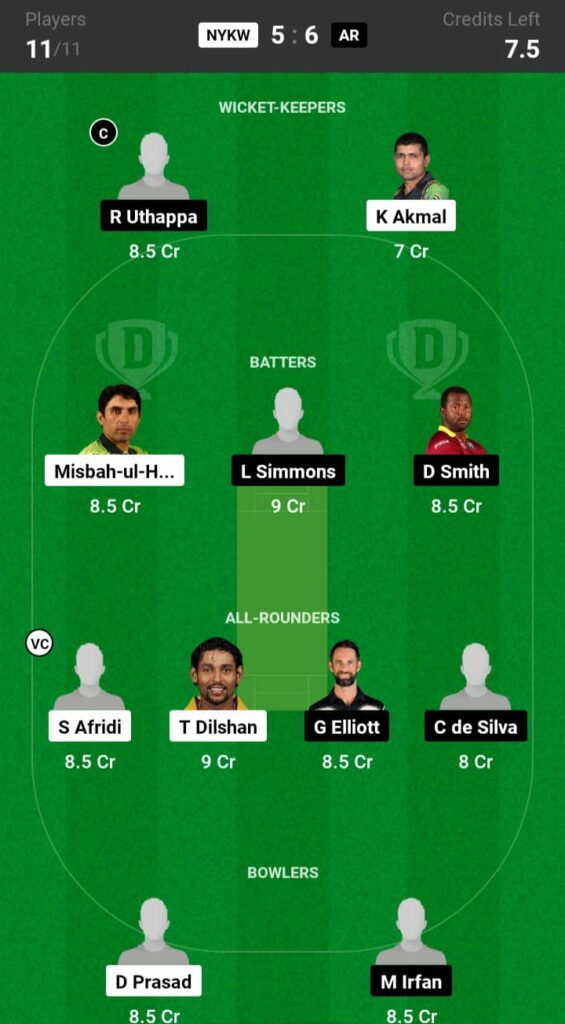 NYKW vs AR Dream11