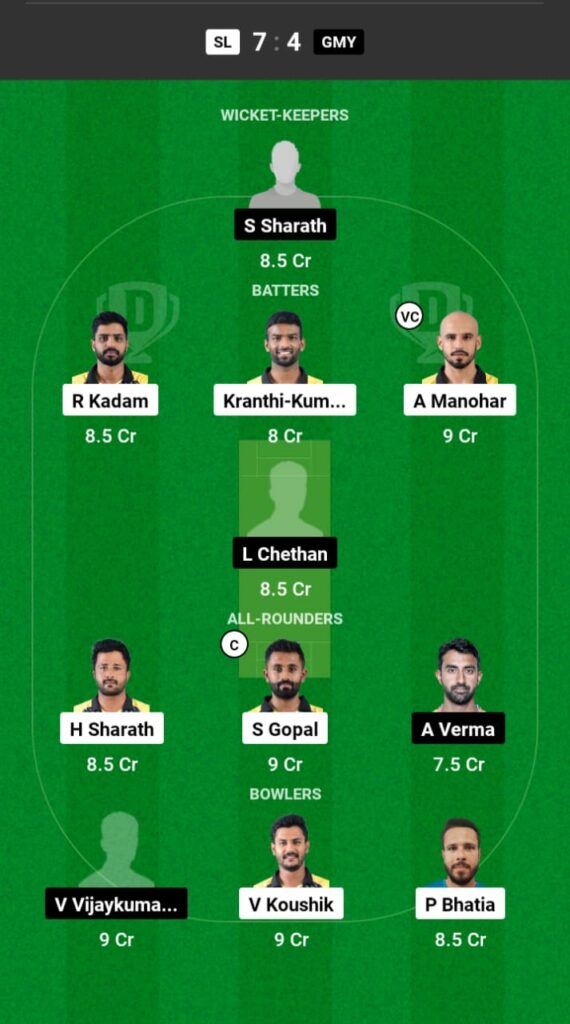 SL vs GMY Dream11