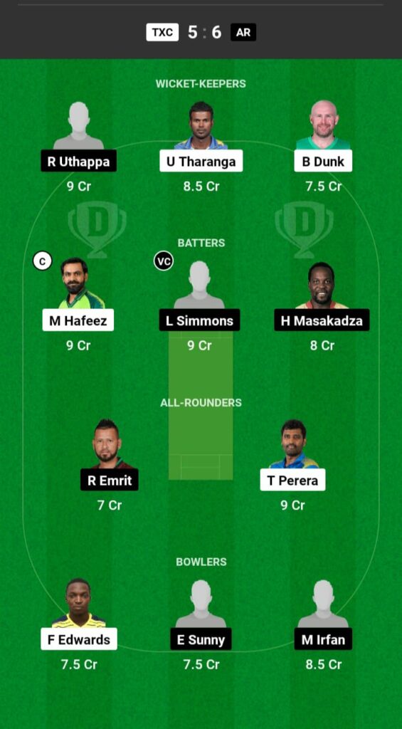 TXC vs AR Dream11